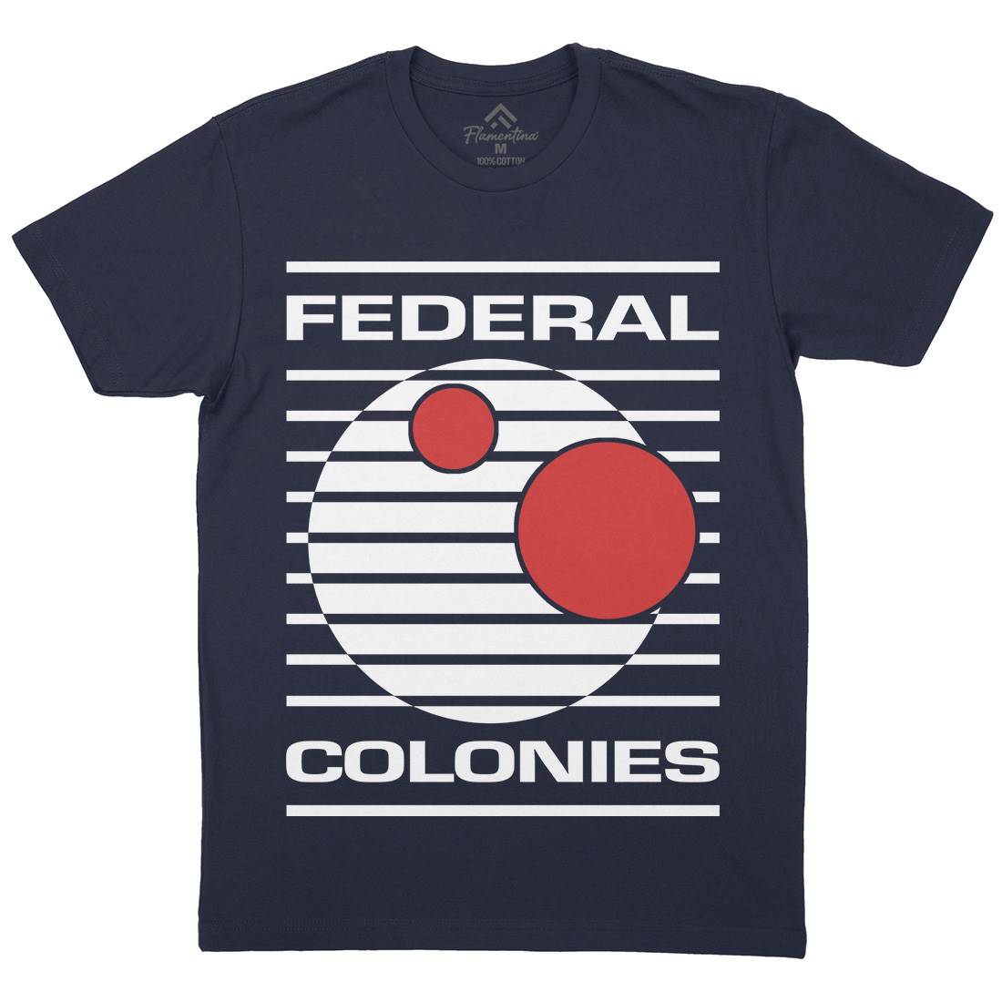 Federal Colonies Mens Crew Neck T-Shirt Space D409