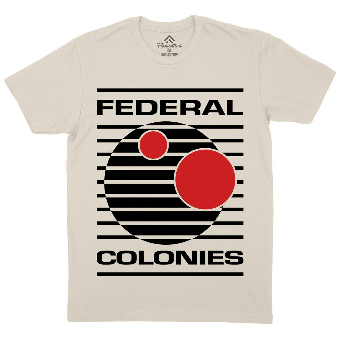 Federal Colonies Mens Organic Crew Neck T-Shirt Space D409