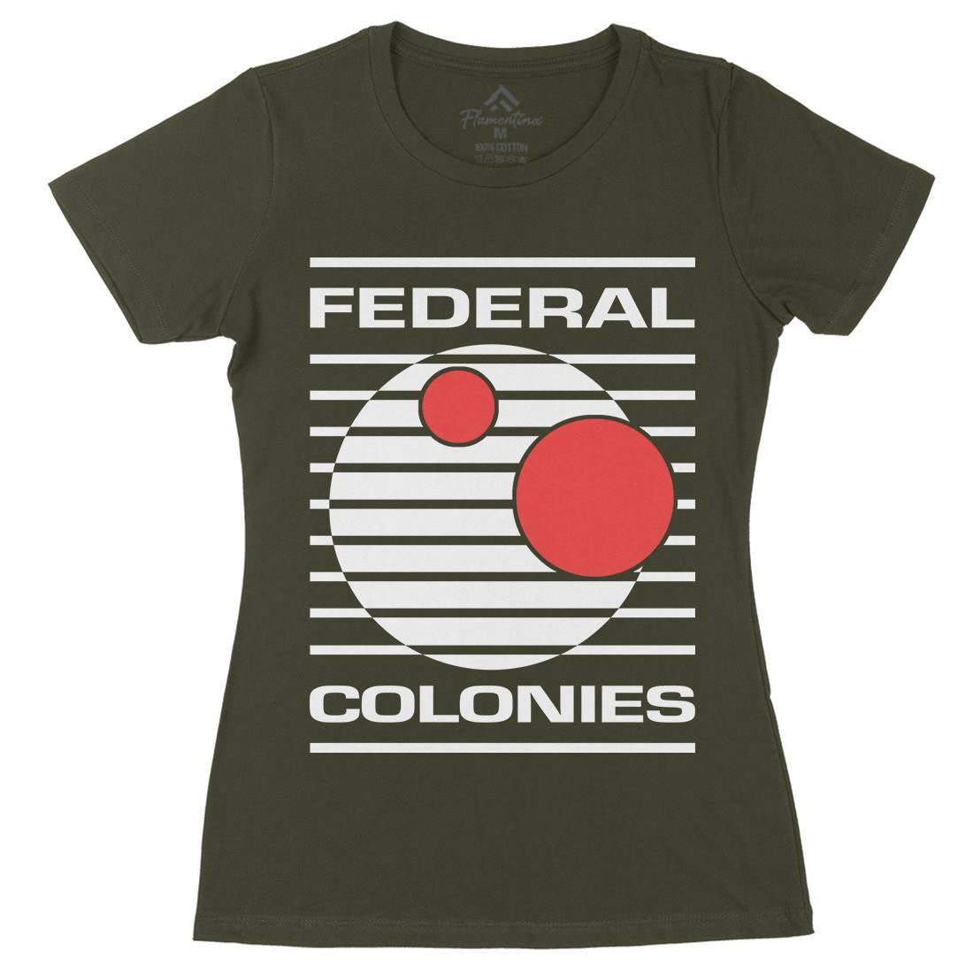 Federal Colonies Womens Organic Crew Neck T-Shirt Space D409