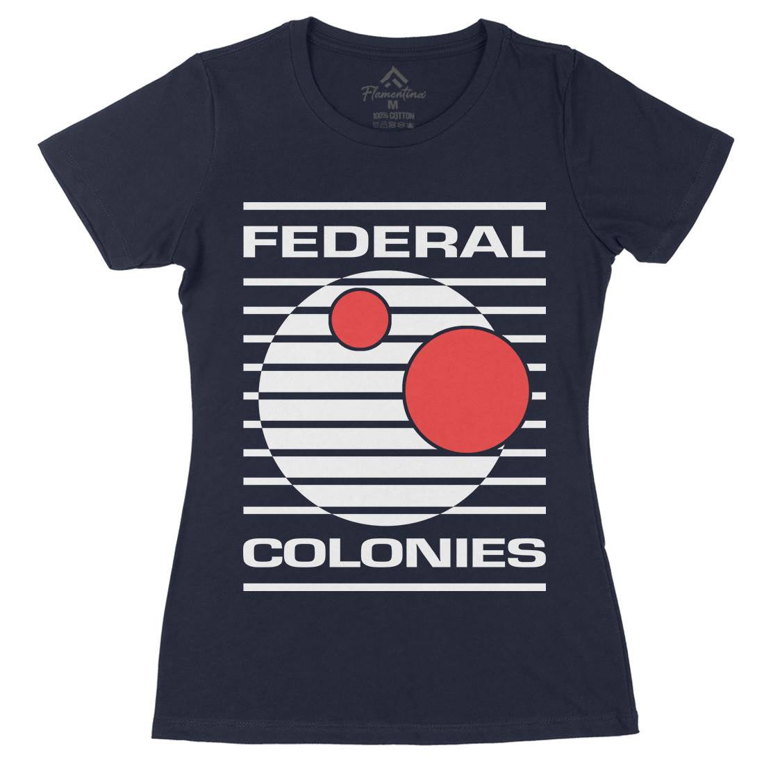 Federal Colonies Womens Organic Crew Neck T-Shirt Space D409