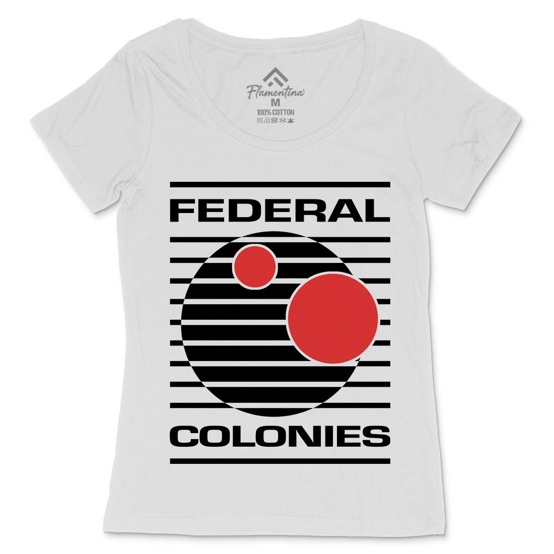 Federal Colonies Womens Scoop Neck T-Shirt Space D409