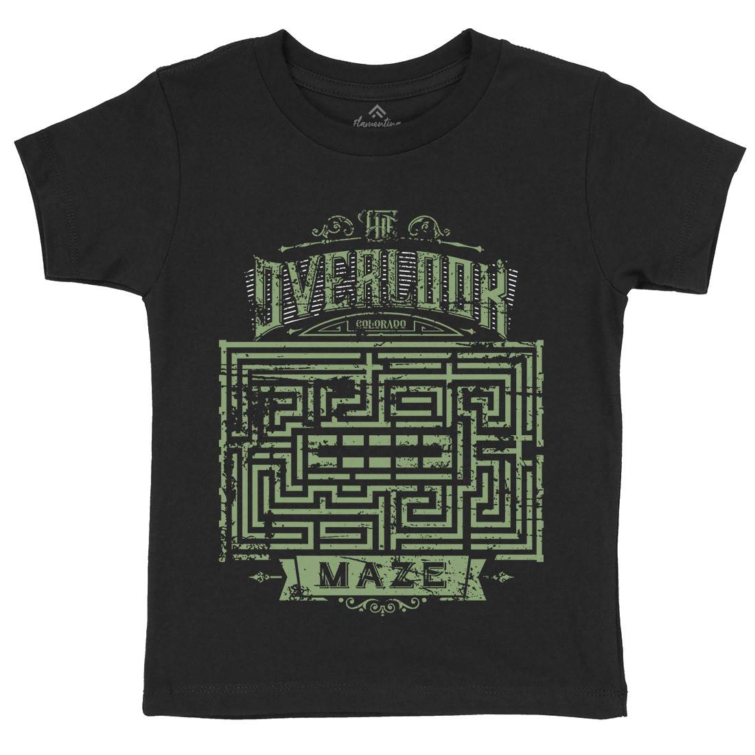 Overlook Maze Kids Organic Crew Neck T-Shirt Horror D413