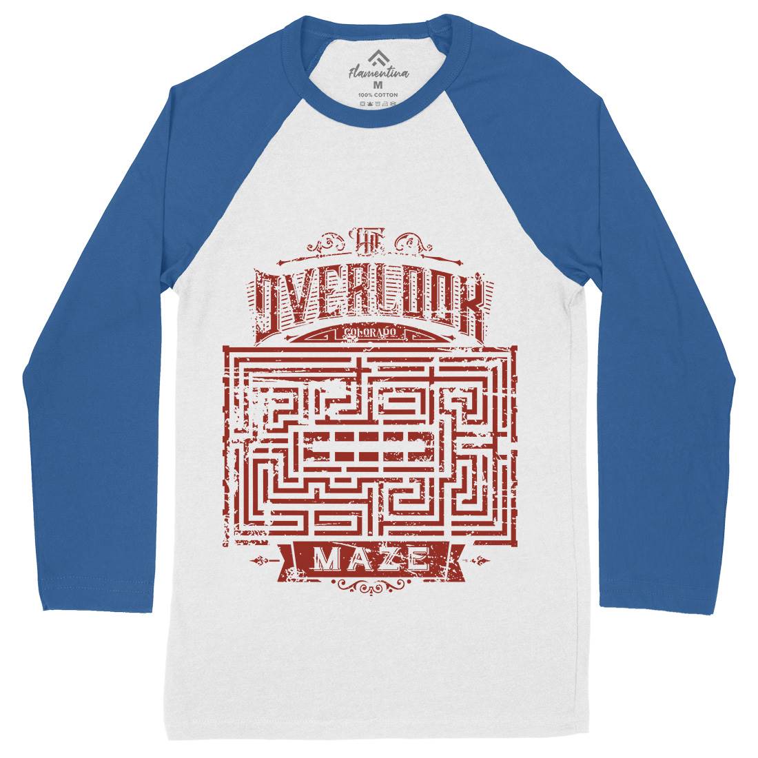 Overlook Maze Mens Long Sleeve Baseball T-Shirt Horror D413