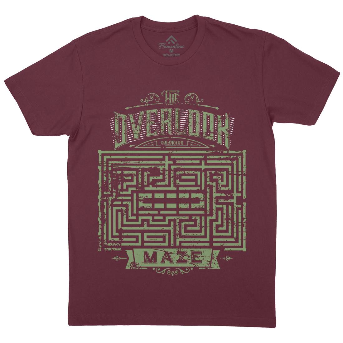 Overlook Maze Mens Organic Crew Neck T-Shirt Horror D413