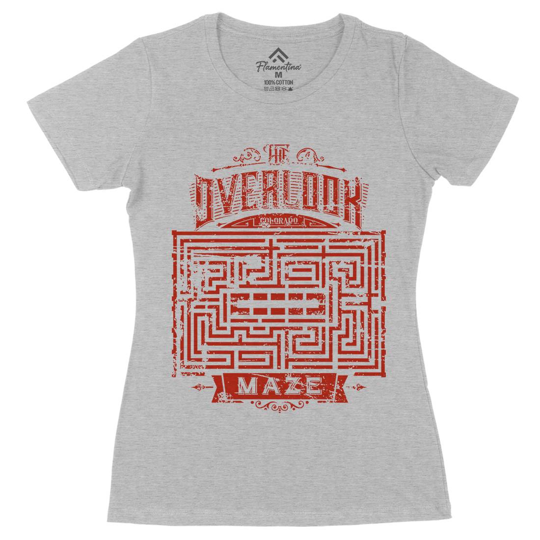 Overlook Maze Womens Organic Crew Neck T-Shirt Horror D413