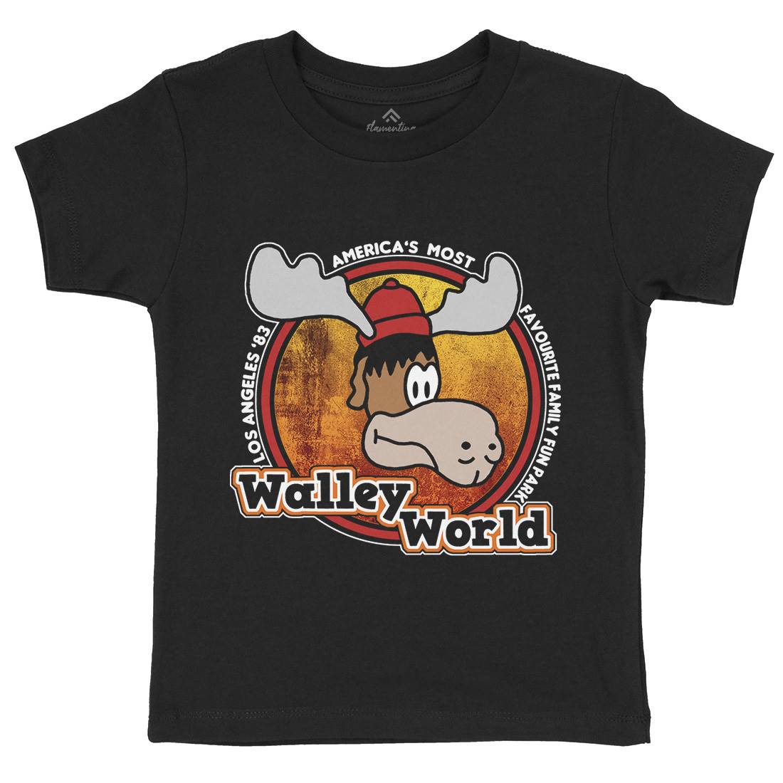 Walley World Kids Organic Crew Neck T-Shirt Retro D415