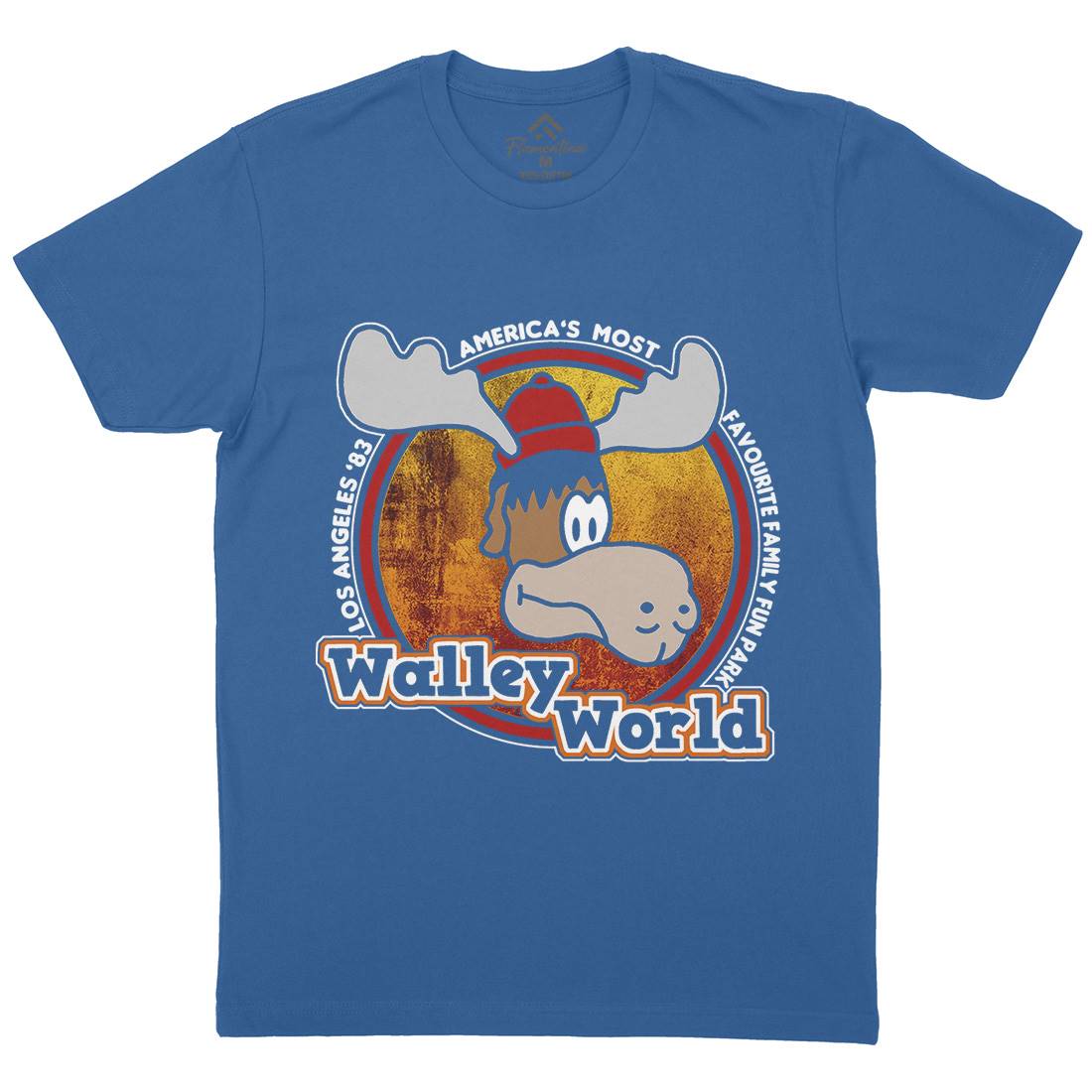Walley World Mens Organic Crew Neck T-Shirt Retro D415