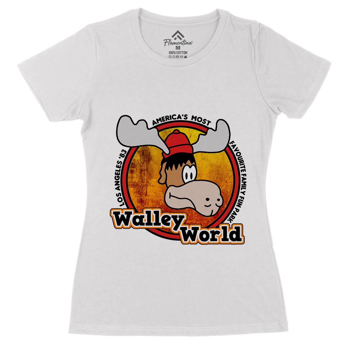 Walley World Womens Organic Crew Neck T-Shirt Retro D415