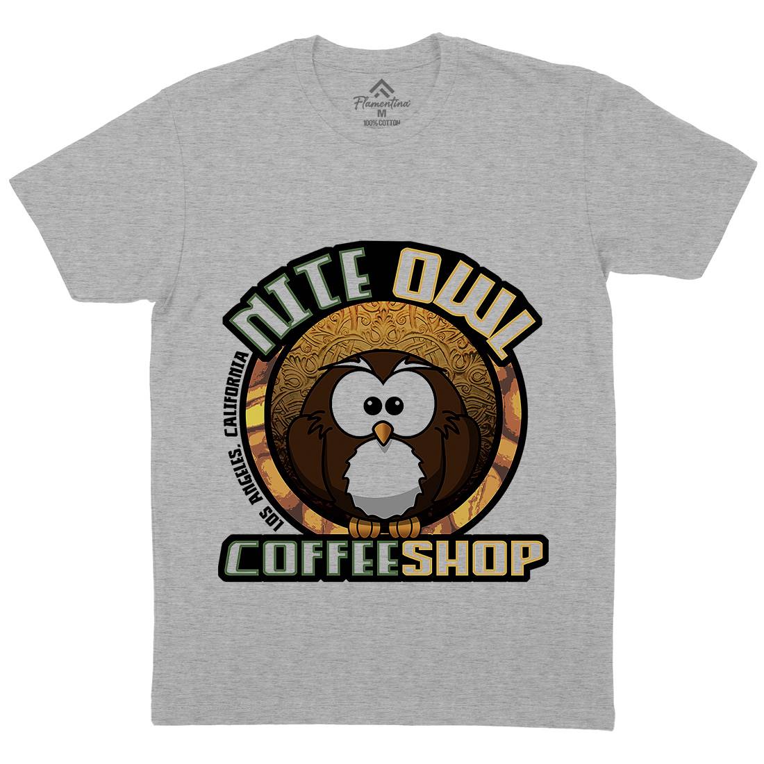 Nite Owl Mens Organic Crew Neck T-Shirt Drinks D416
