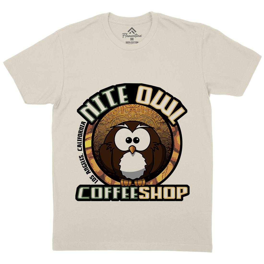 Nite Owl Mens Organic Crew Neck T-Shirt Drinks D416