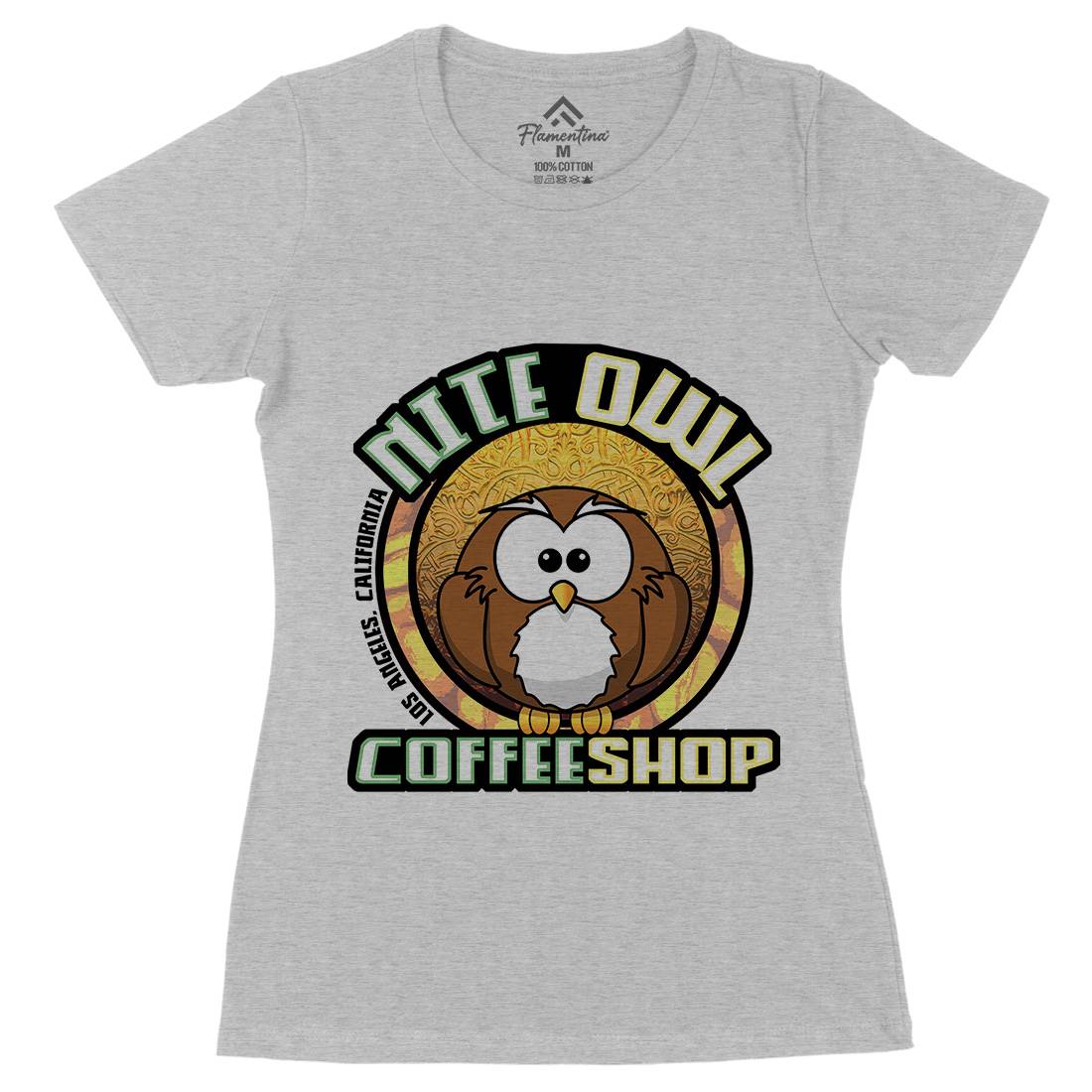 Nite Owl Womens Organic Crew Neck T-Shirt Drinks D416