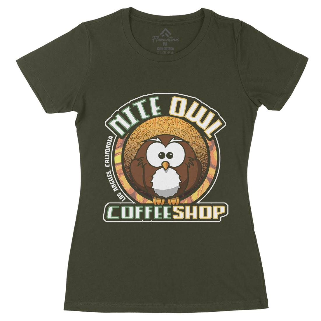 Nite Owl Womens Organic Crew Neck T-Shirt Drinks D416