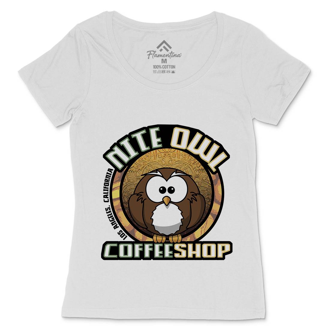 Nite Owl Womens Scoop Neck T-Shirt Drinks D416