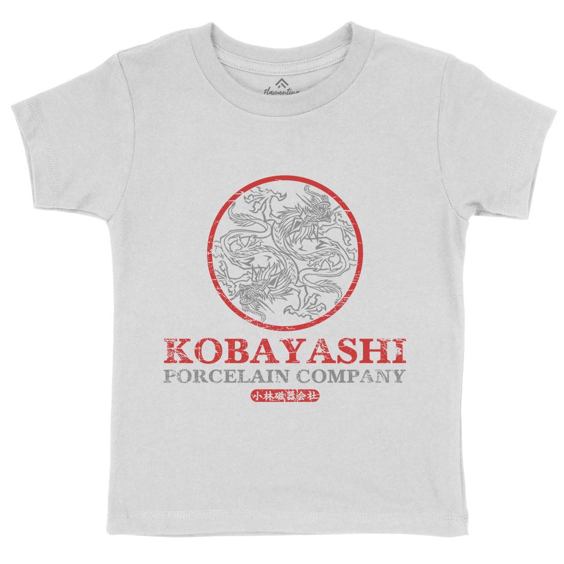 Kobayashi Porcelain Kids Crew Neck T-Shirt Asian D417