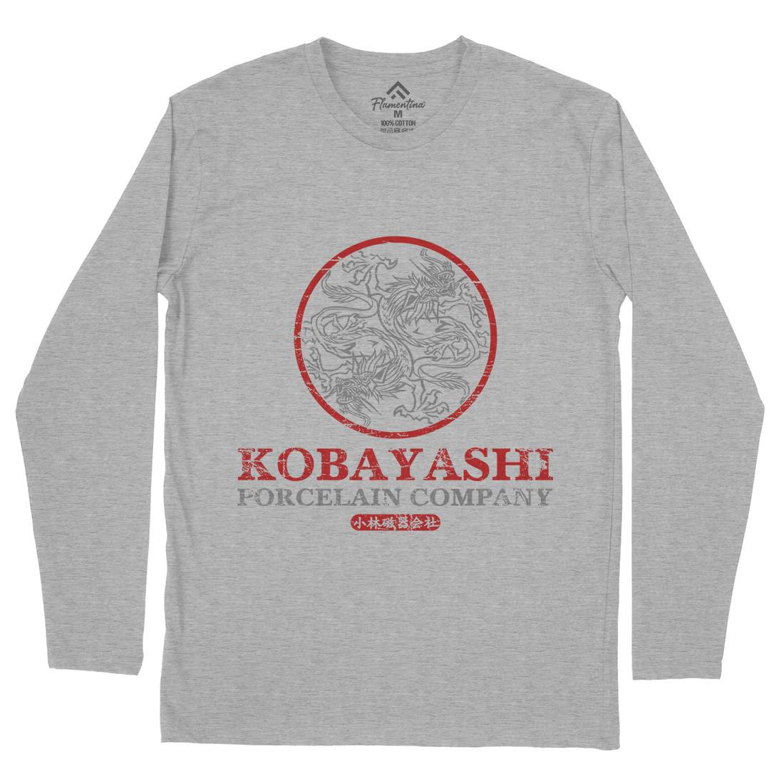 Kobayashi Porcelain Mens Long Sleeve T-Shirt Asian D417