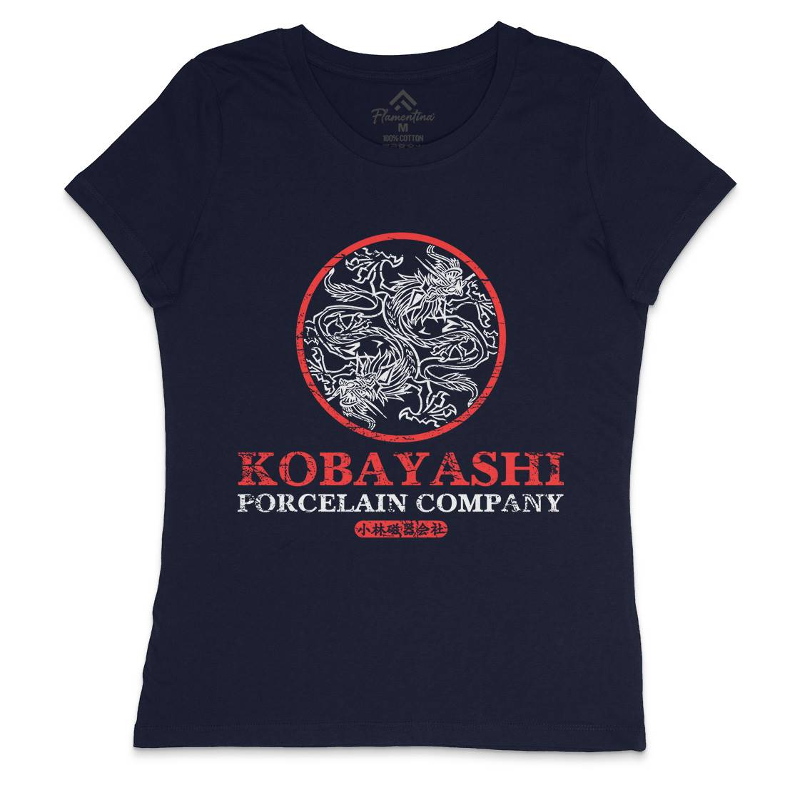 Kobayashi Porcelain Womens Crew Neck T-Shirt Asian D417