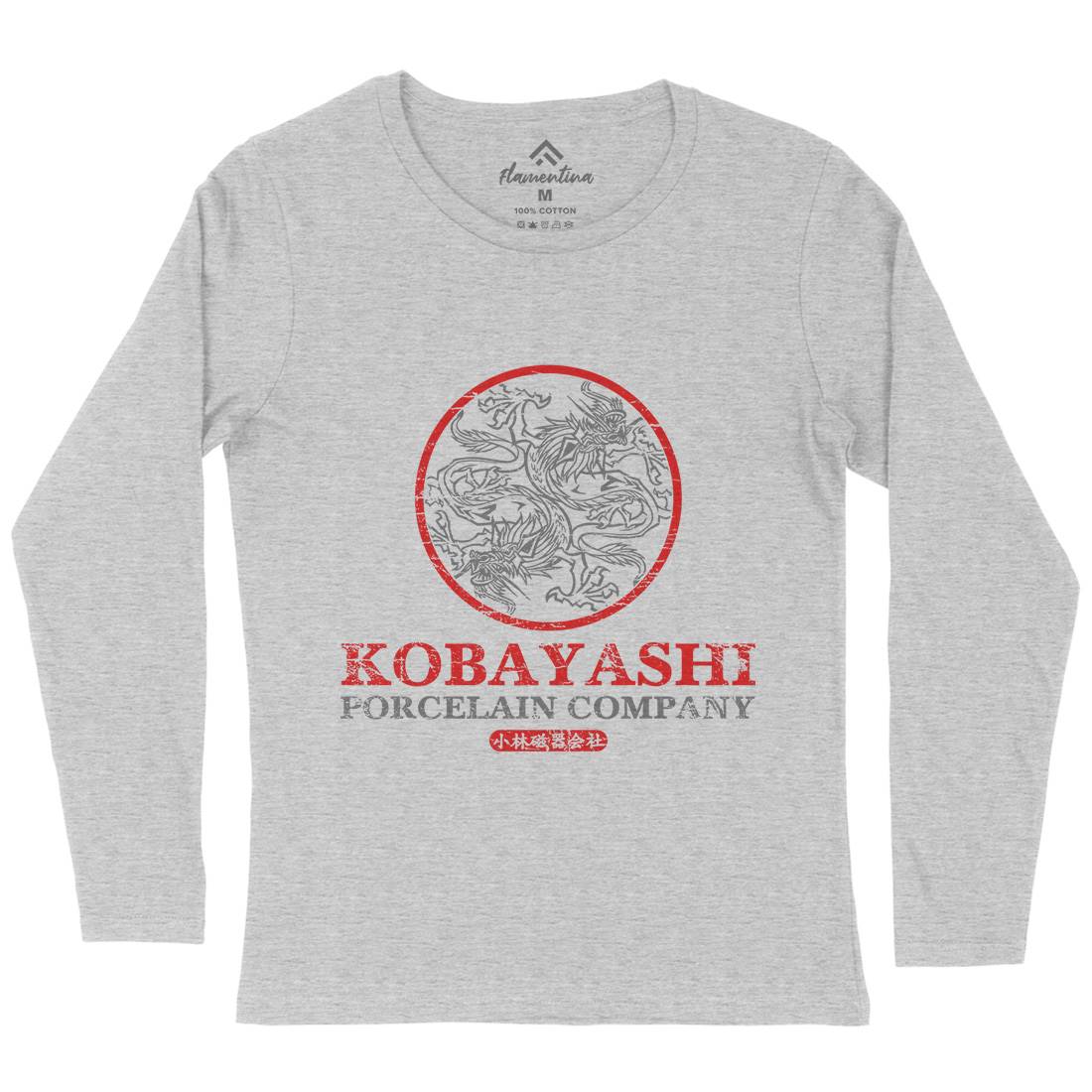 Kobayashi Porcelain Womens Long Sleeve T-Shirt Asian D417