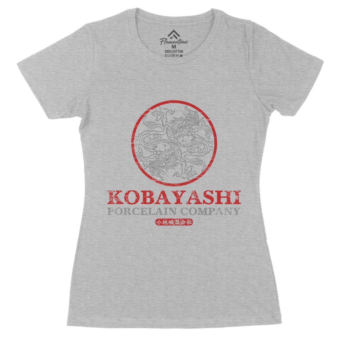 Kobayashi Porcelain Womens Organic Crew Neck T-Shirt Asian D417
