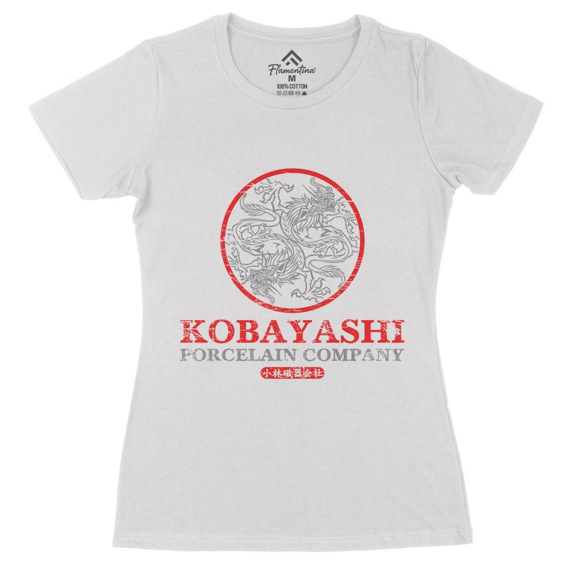 Kobayashi Porcelain Womens Organic Crew Neck T-Shirt Asian D417