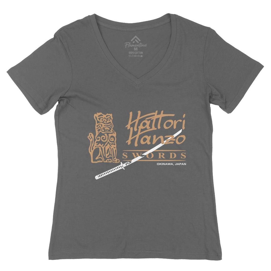Hattori Hanzo Womens Organic V-Neck T-Shirt Asian D418