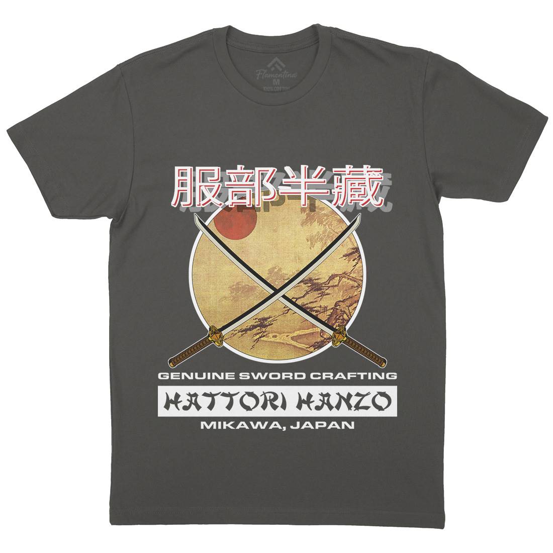 Hattori Hanzo Mens Organic Crew Neck T-Shirt Asian D419