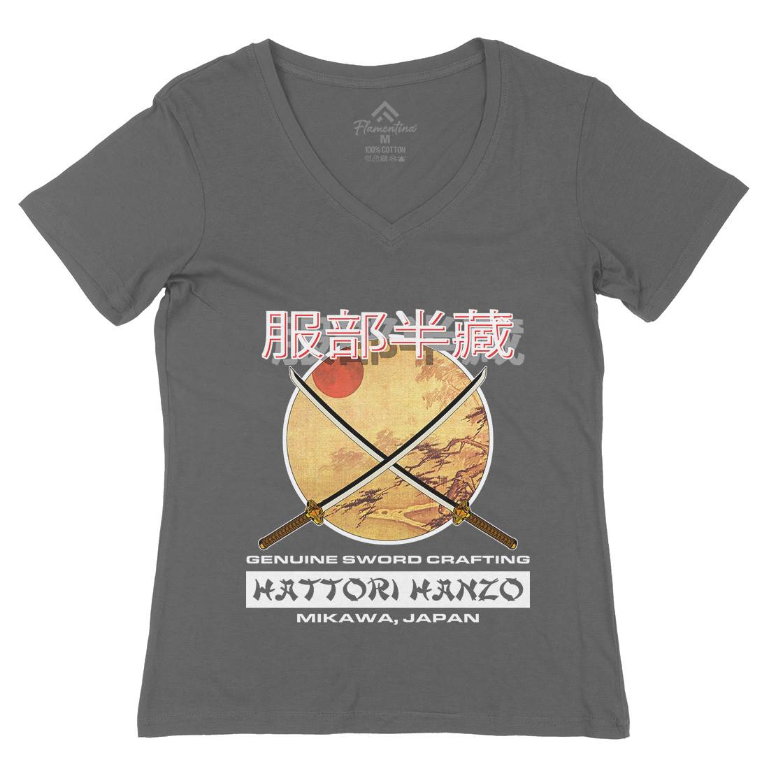Hattori Hanzo Womens Organic V-Neck T-Shirt Asian D419