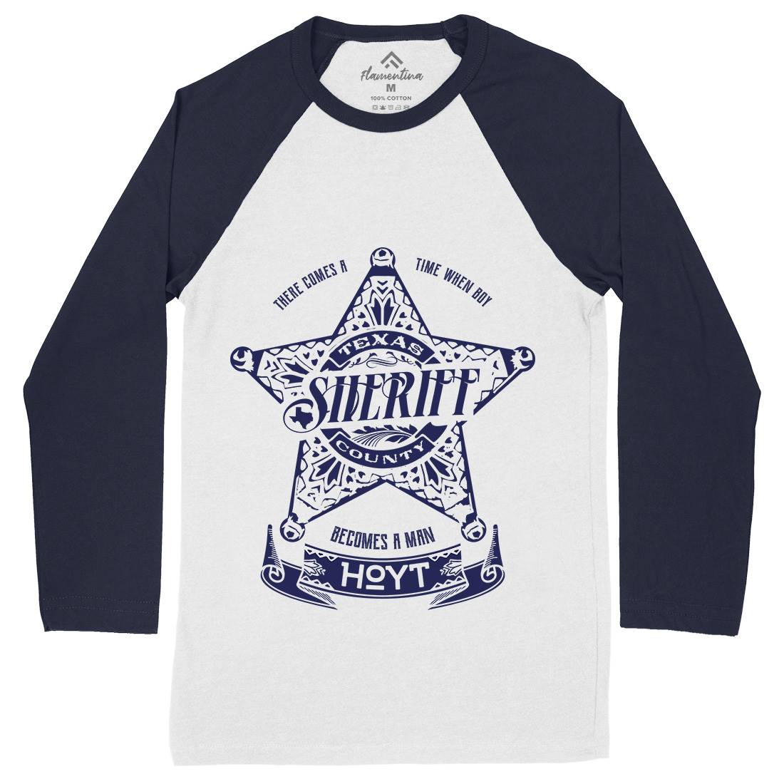 Sheriff Hoyt Mens Long Sleeve Baseball T-Shirt Retro D421
