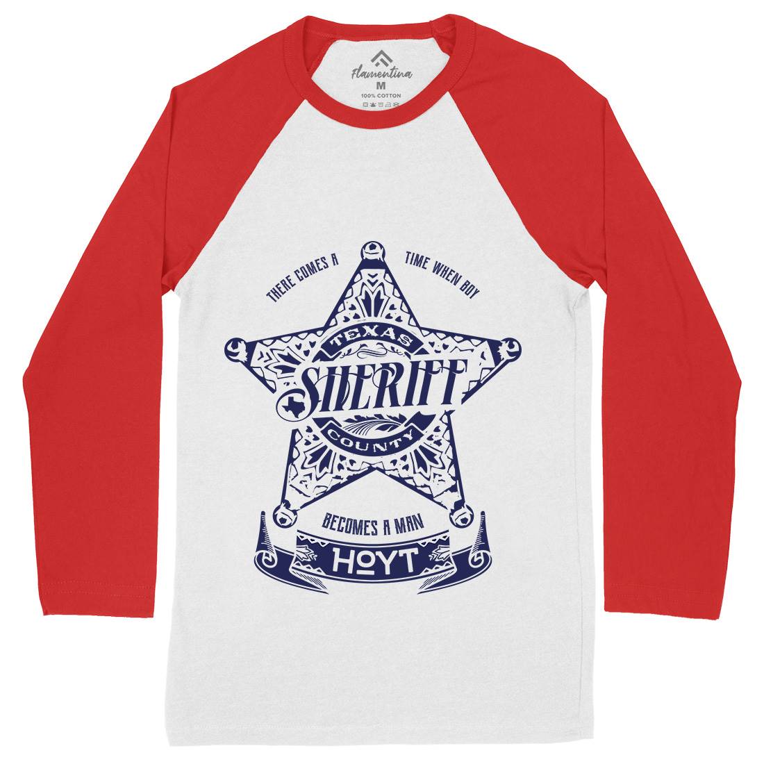 Sheriff Hoyt Mens Long Sleeve Baseball T-Shirt Retro D421