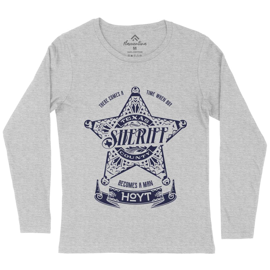 Sheriff Hoyt Womens Long Sleeve T-Shirt Retro D421