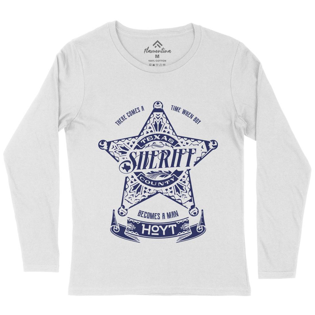Sheriff Hoyt Womens Long Sleeve T-Shirt Retro D421