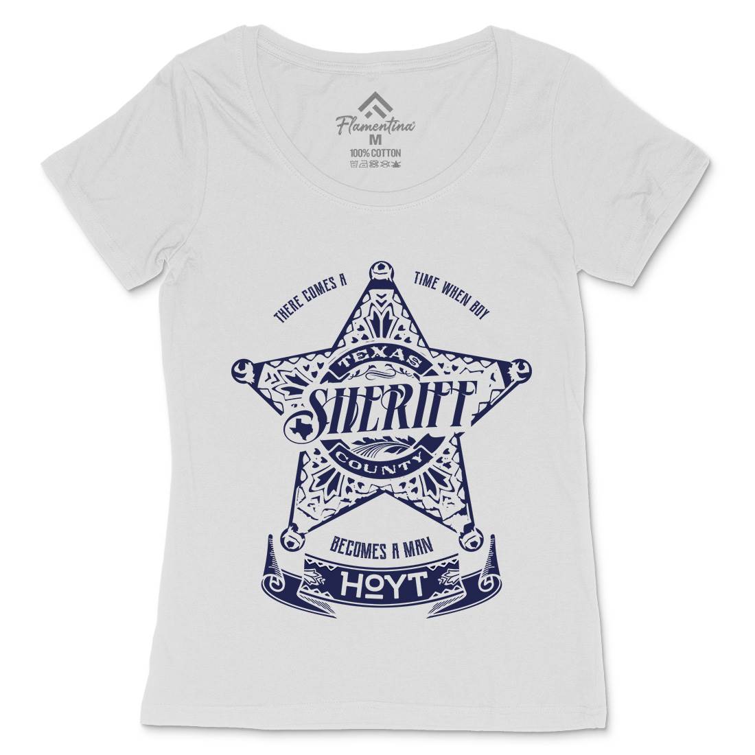 Sheriff Hoyt Womens Scoop Neck T-Shirt Retro D421