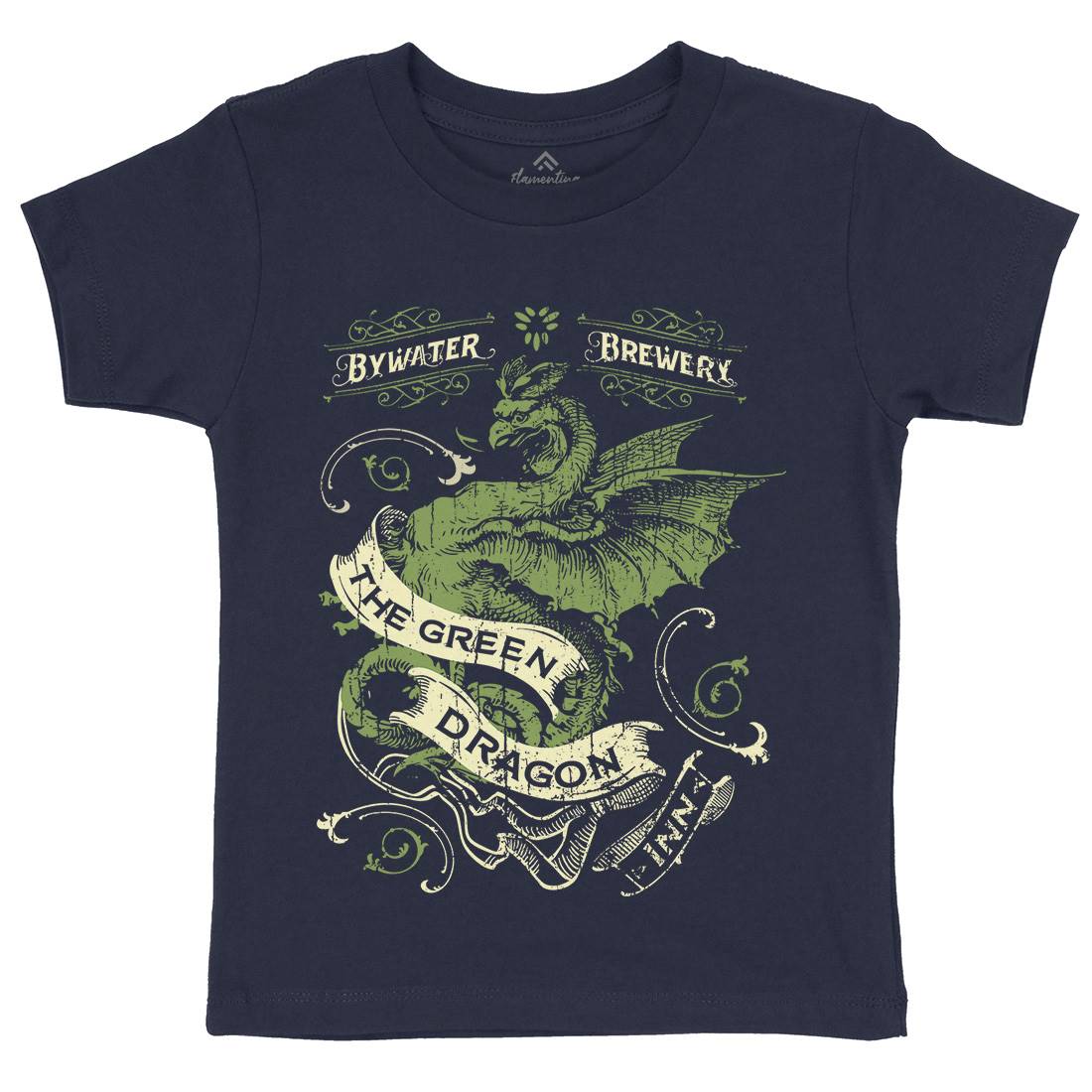 Green Dragon Inn Kids Organic Crew Neck T-Shirt Drinks D422