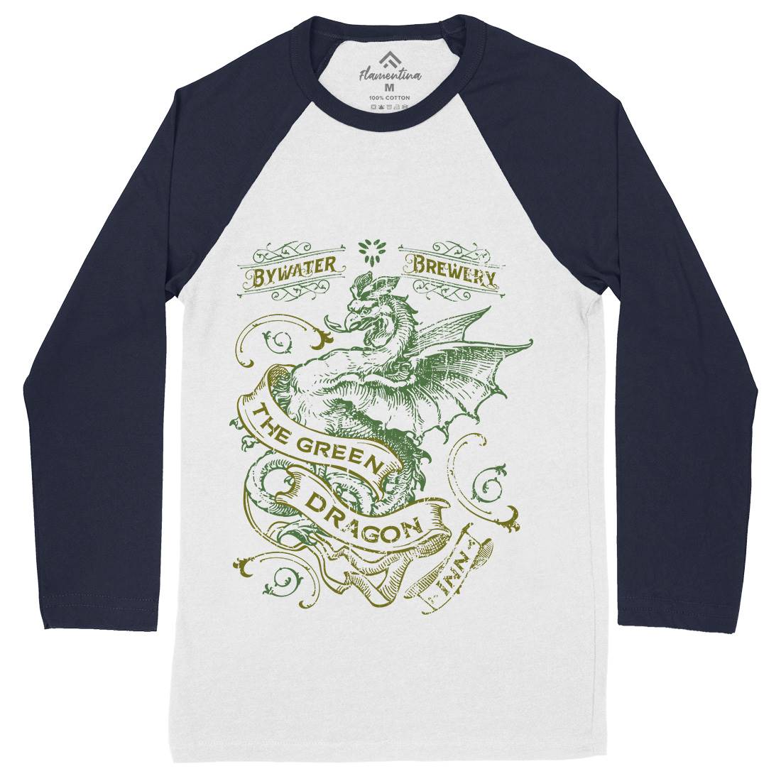Green Dragon Inn Mens Long Sleeve Baseball T-Shirt Drinks D422