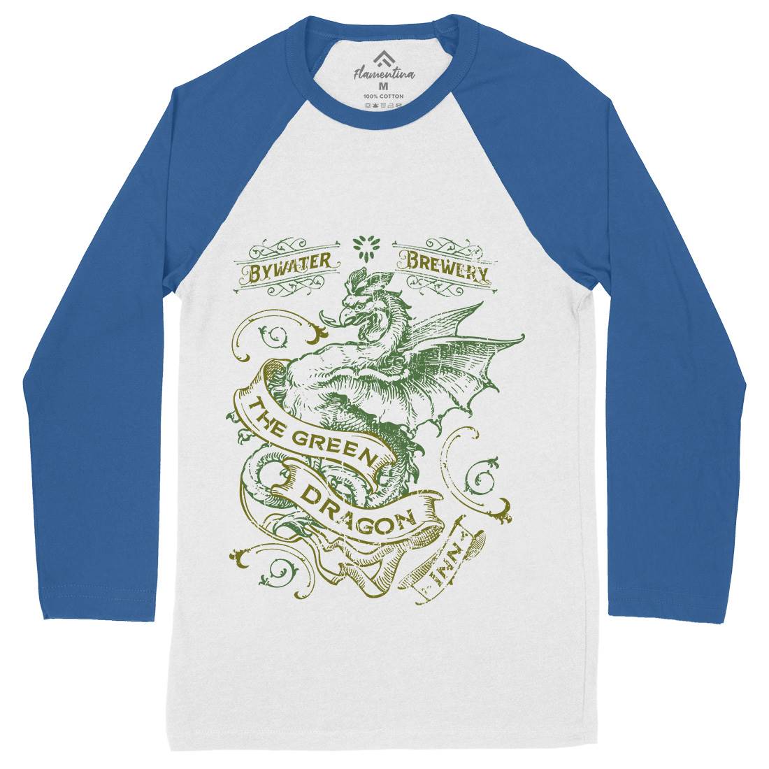 Green Dragon Inn Mens Long Sleeve Baseball T-Shirt Drinks D422
