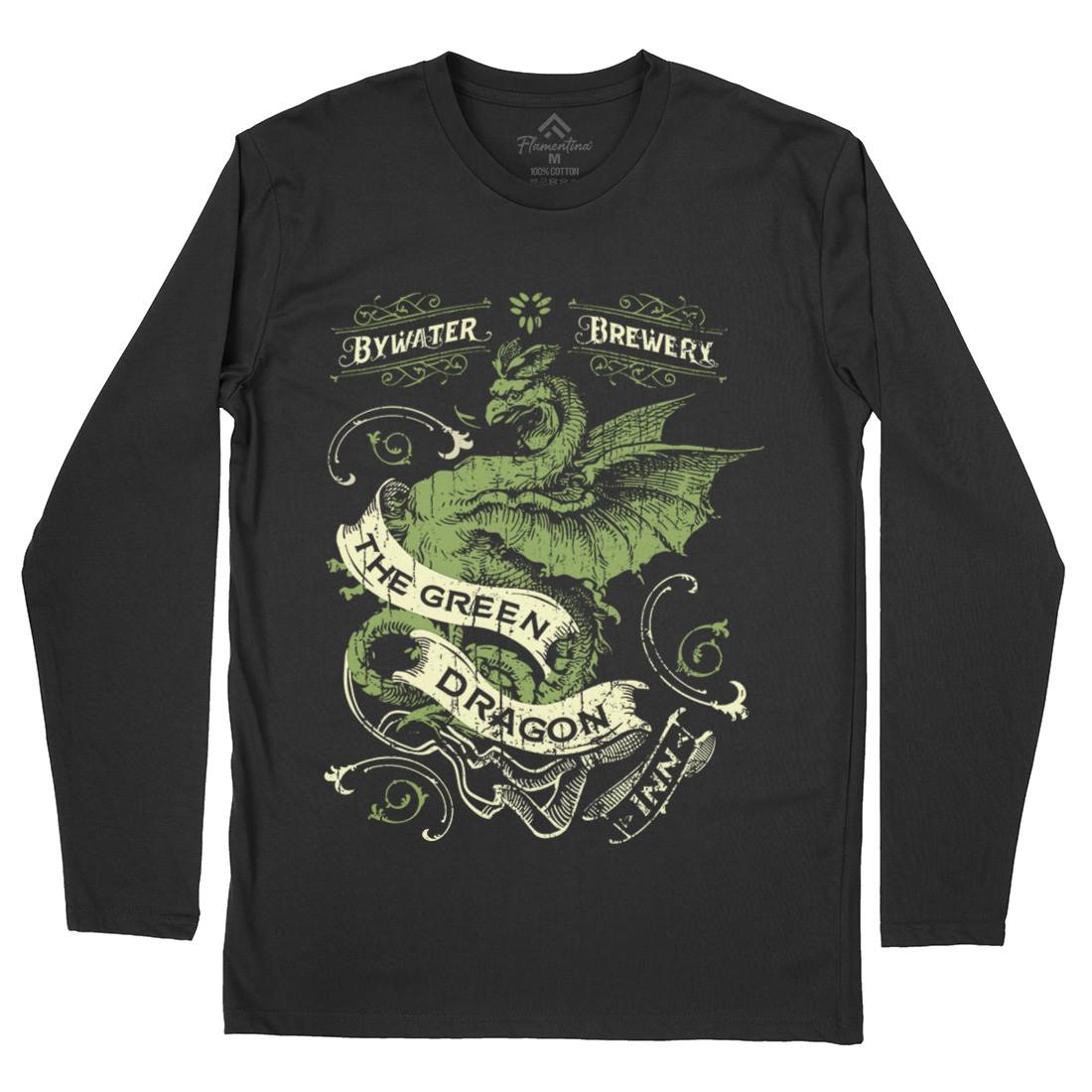 Green Dragon Inn Mens Long Sleeve T-Shirt Drinks D422