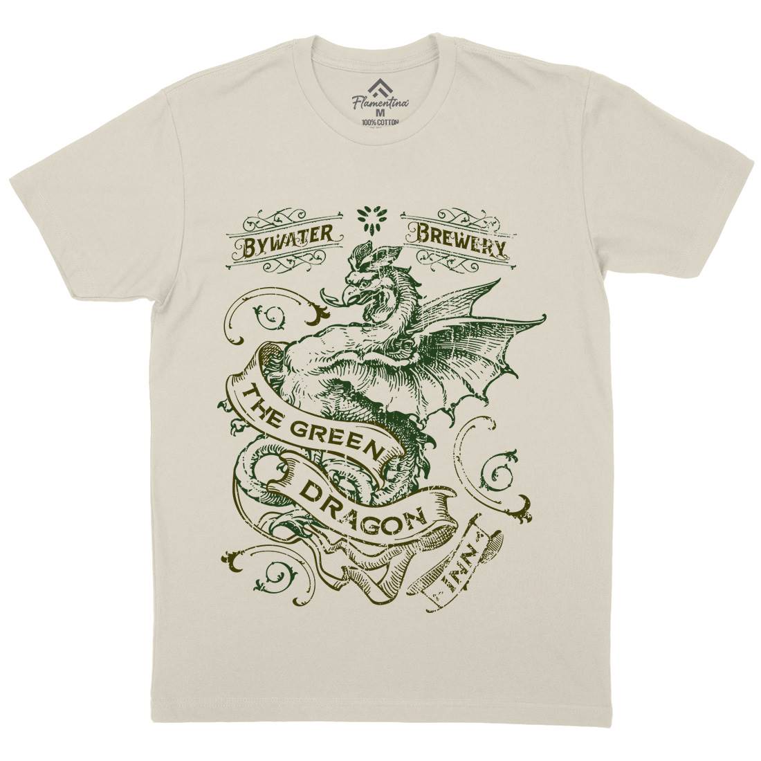 Green Dragon Inn Mens Organic Crew Neck T-Shirt Drinks D422