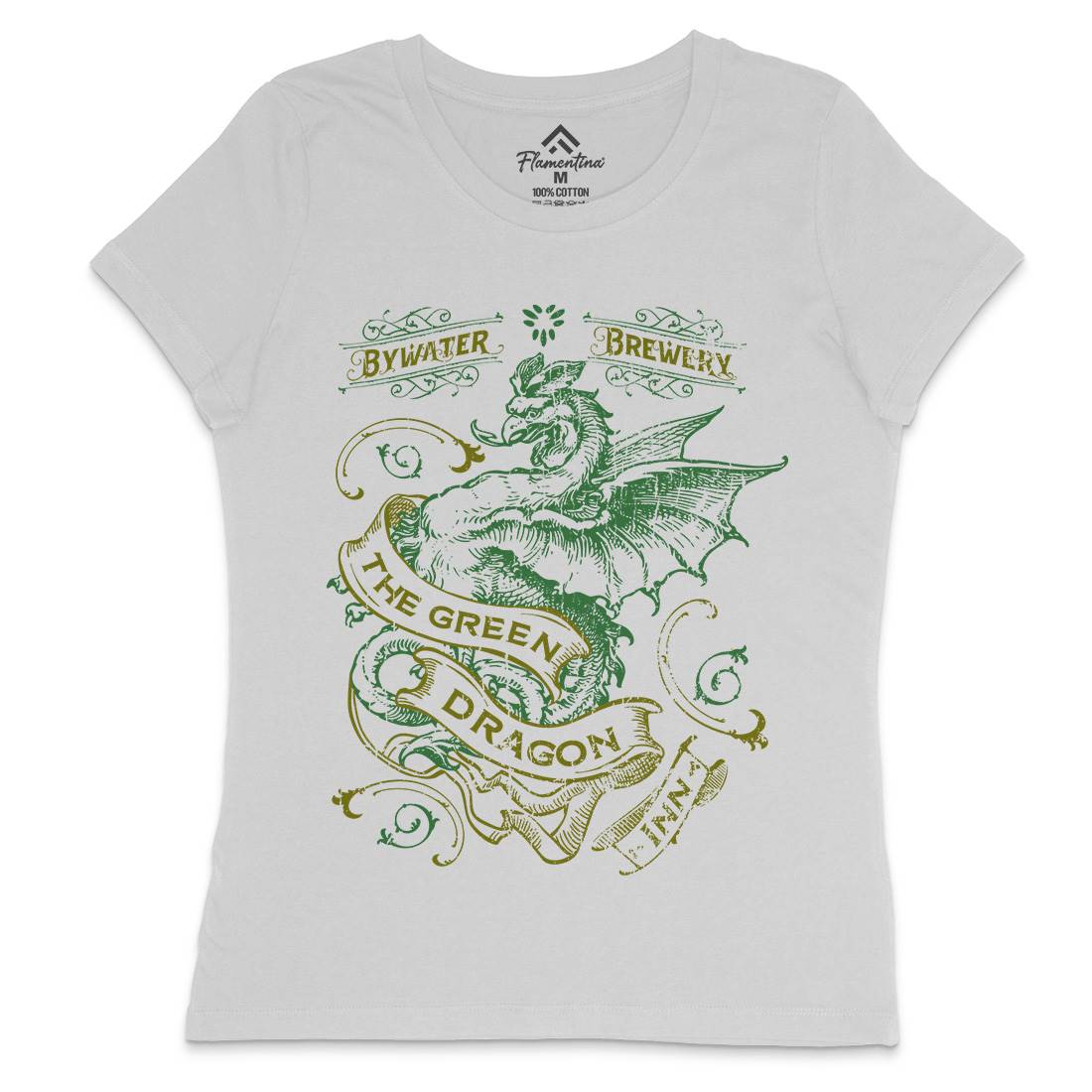 Green Dragon Inn Womens Crew Neck T-Shirt Drinks D422