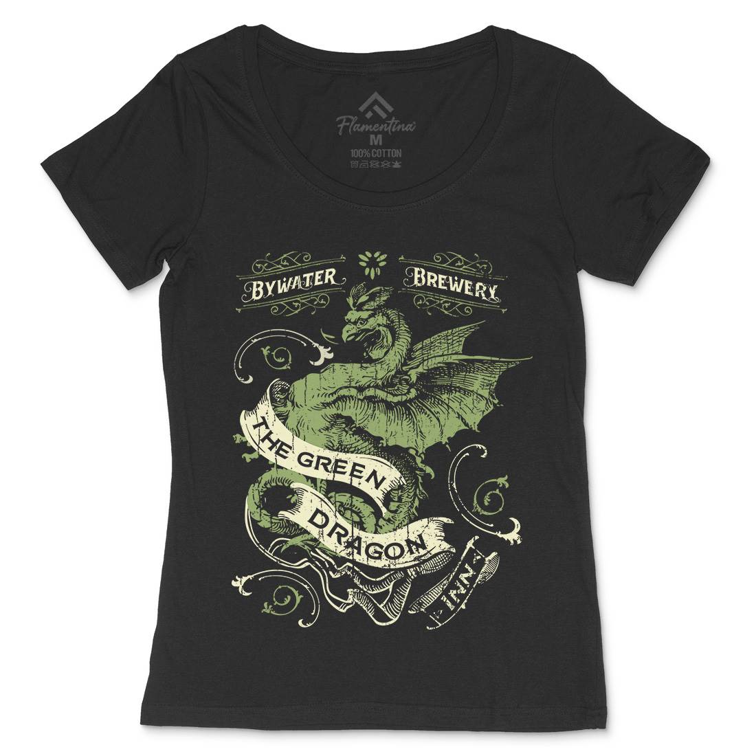 Green Dragon Inn Womens Scoop Neck T-Shirt Drinks D422