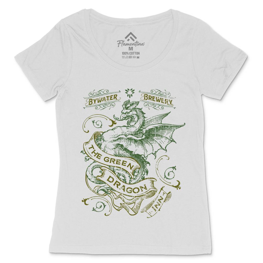 Green Dragon Inn Womens Scoop Neck T-Shirt Drinks D422