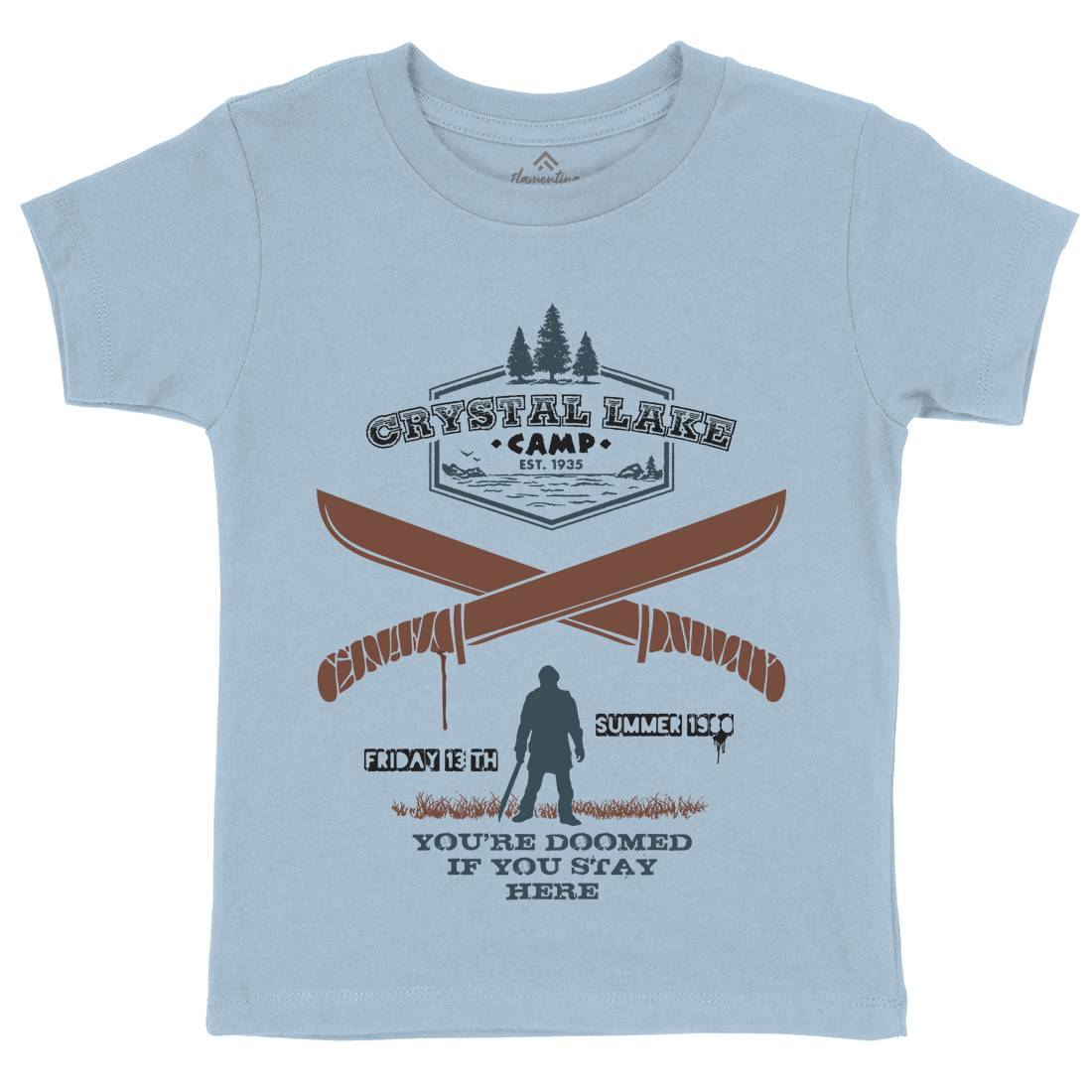 Camp Crystal Lake Kids Organic Crew Neck T-Shirt Horror D423