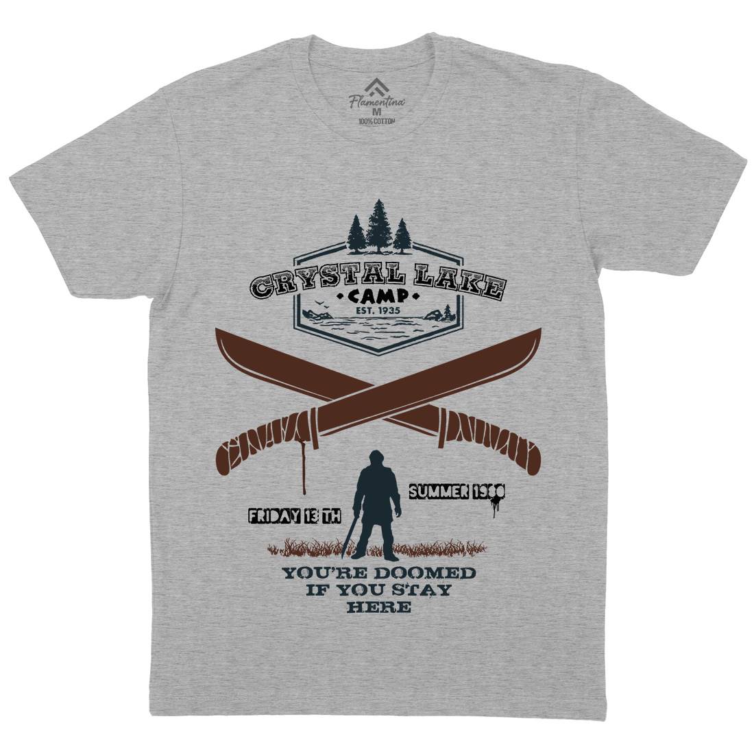 Camp Crystal Lake Mens Crew Neck T-Shirt Horror D423