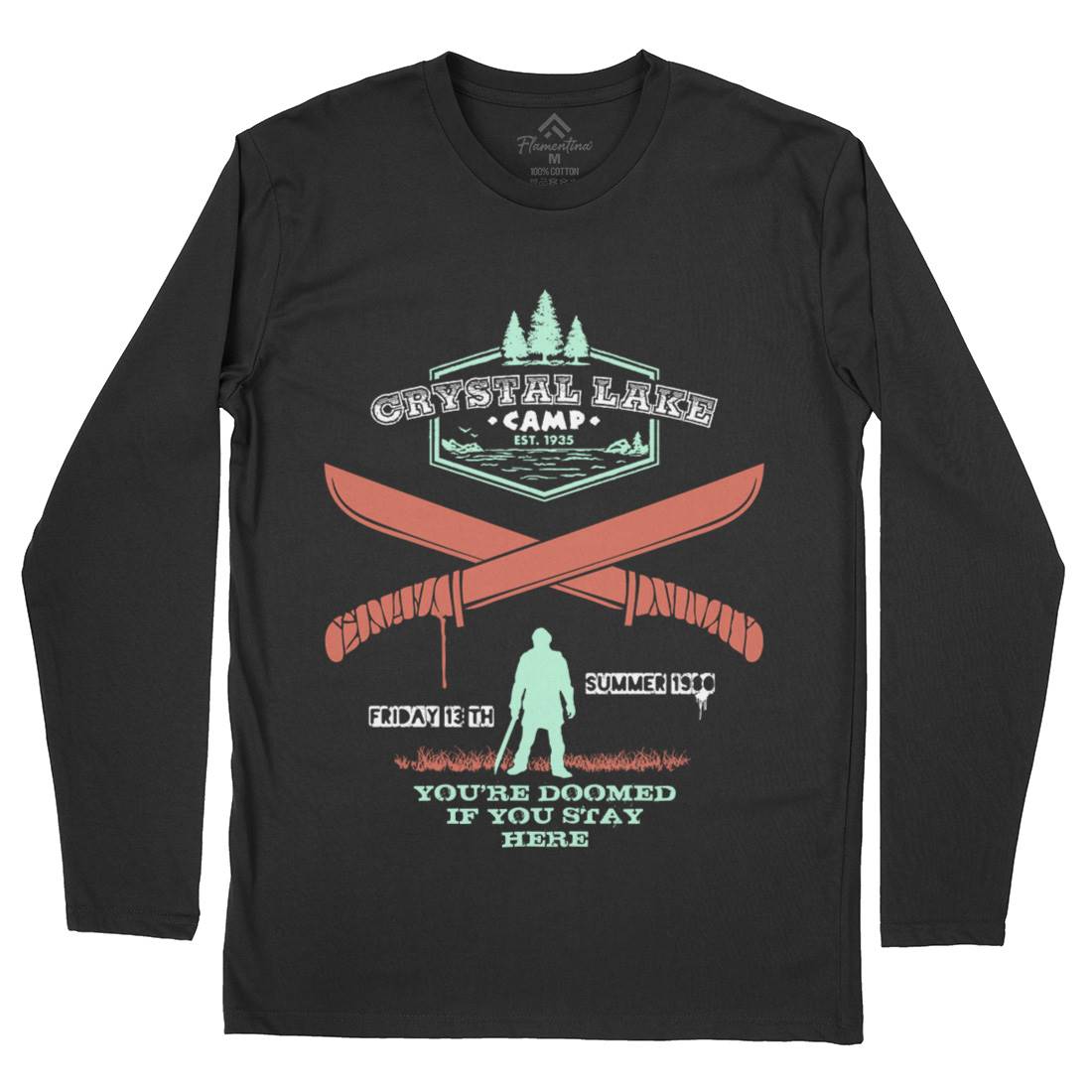 Camp Crystal Lake Mens Long Sleeve T-Shirt Horror D423