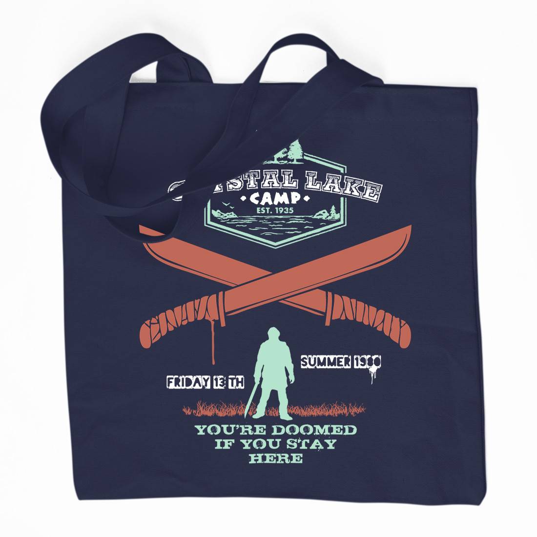 Camp Crystal Lake Organic Premium Cotton Tote Bag Horror D423