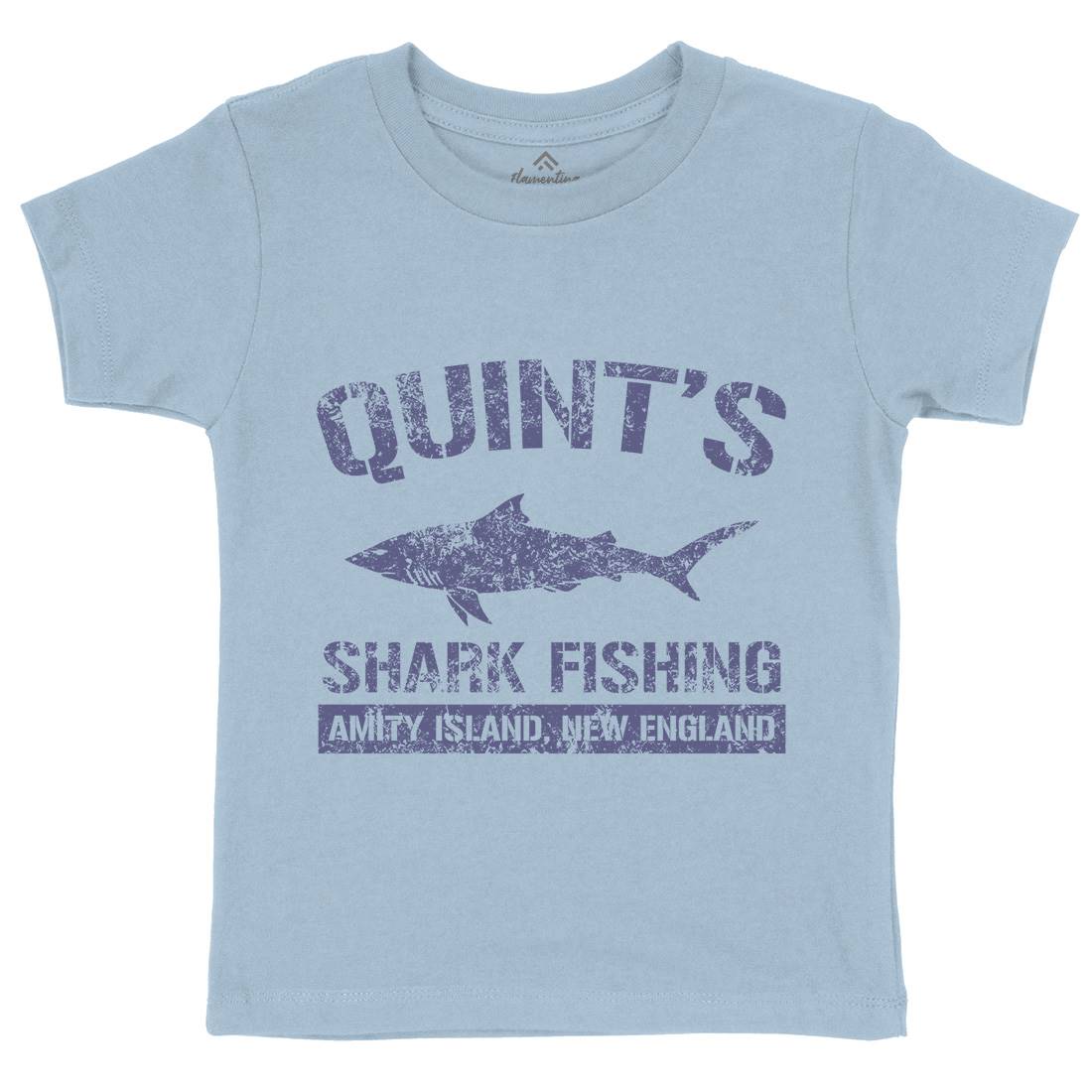 Quints Shark Kids Organic Crew Neck T-Shirt Horror D424