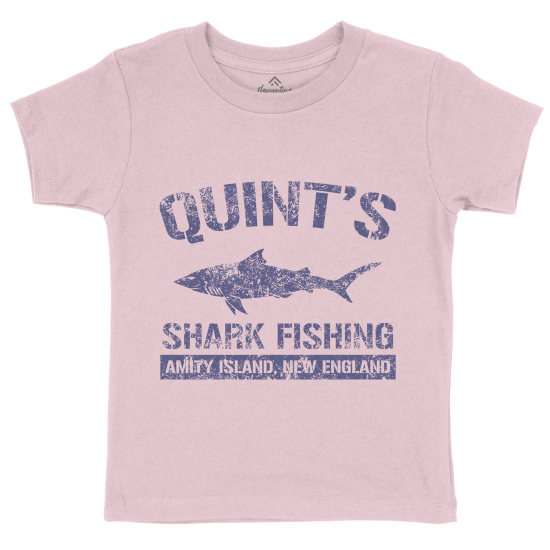 Quints Shark Kids Organic Crew Neck T-Shirt Horror D424