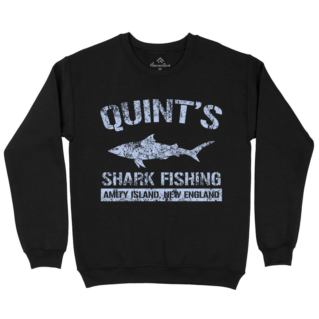 Quints Shark Mens Crew Neck Sweatshirt Horror D424