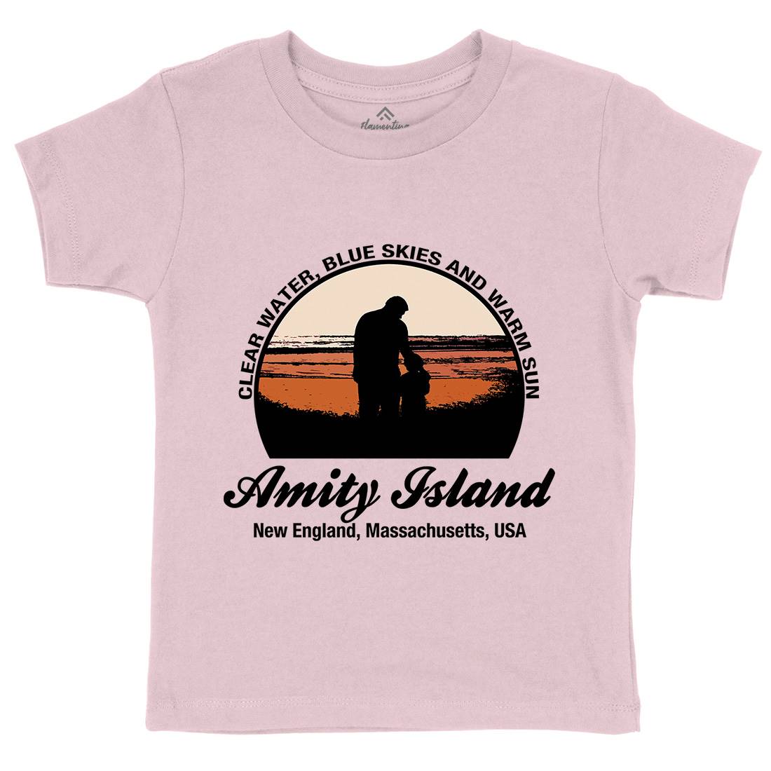 Amity Island Kids Crew Neck T-Shirt Horror D425