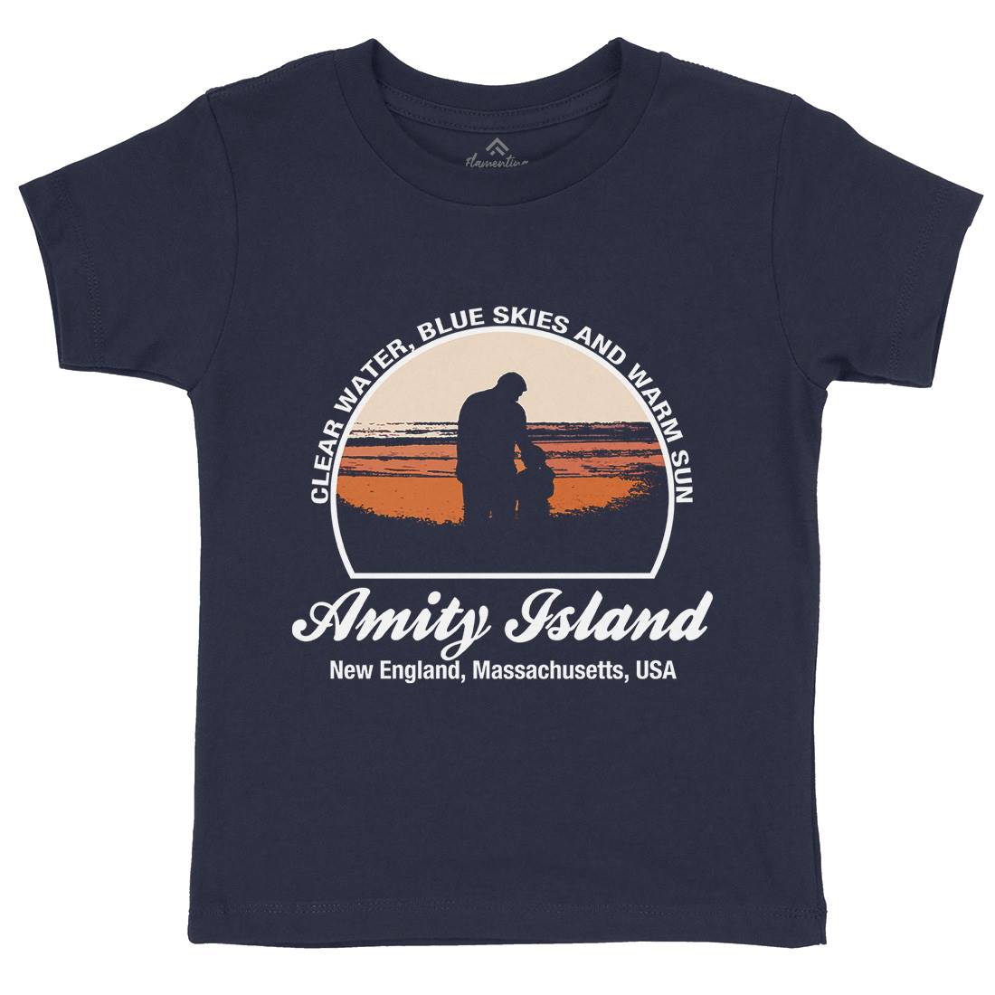 Amity Island Kids Organic Crew Neck T-Shirt Horror D425
