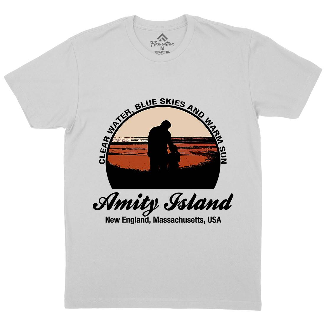 Amity Island Mens Crew Neck T-Shirt Horror D425