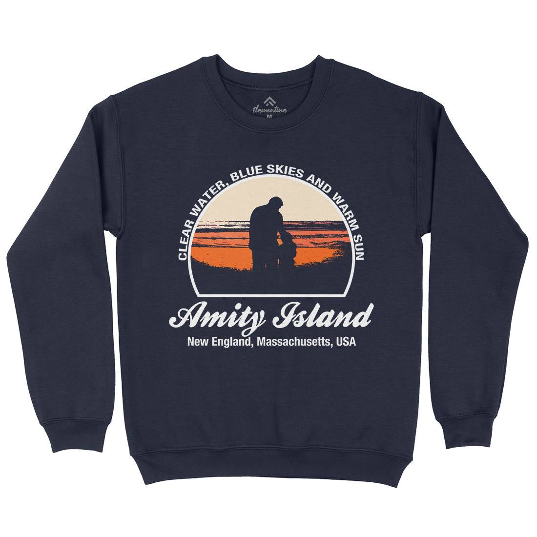 Amity Island Mens Crew Neck Sweatshirt Horror D425